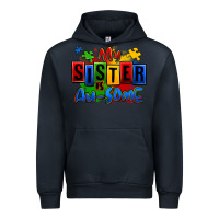 Navy my sister is ausome autism Urban Hoodie - Zillion Design Studio