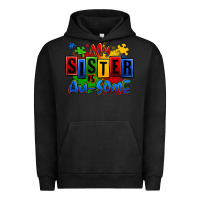 Pigment Black my sister is ausome autism Urban Hoodie - Zillion Design Studio