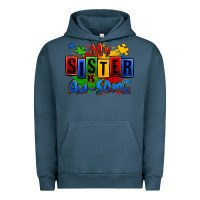 Pigment Midnight Navy my sister is ausome autism Urban Hoodie - Zillion Design Studio