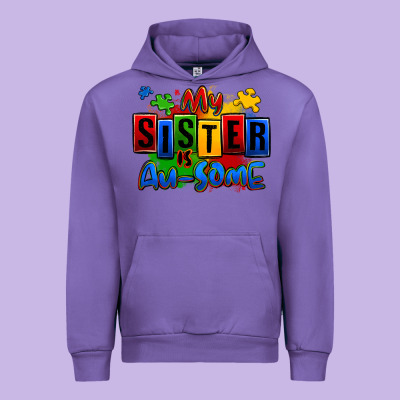 My Sister Is Ausome Autism Urban Hoodie Designed By Zillion Design Studio