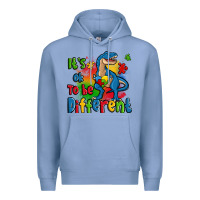 Colony Blue it's ok to be different autism trex Premium Hoodie - Zillion Design Studio