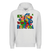 Dove Grey it's ok to be different autism trex Premium Hoodie - Zillion Design Studio