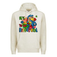Oatmeal Heather it's ok to be different autism trex Premium Hoodie - Zillion Design Studio