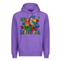 Purple it's ok to be different autism trex Premium Hoodie - Zillion Design Studio