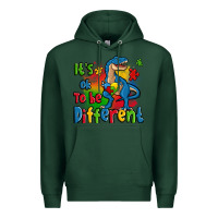 Sports Green it's ok to be different autism trex Premium Hoodie - Zillion Design Studio