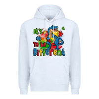 White it's ok to be different autism trex Premium Hoodie - Zillion Design Studio