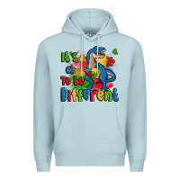 Blue Mist it's ok to be different autism trex Premium Hoodie - Zillion Design Studio