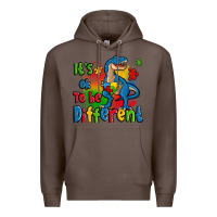 Coffee it's ok to be different autism trex Premium Hoodie - Zillion Design Studio