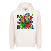 Pale Pink it's ok to be different autism trex Premium Hoodie - Zillion Design Studio