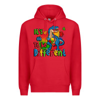 Red it's ok to be different autism trex Premium Hoodie - Zillion Design Studio