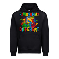 Black rawrsomely different autism trex Urban Hoodie - Zillion Design Studio