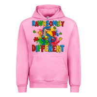 Fuchsia Pink rawrsomely different autism trex Urban Hoodie - Zillion Design Studio