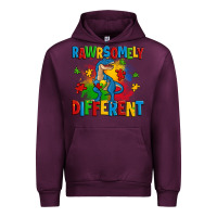 Mauve Wine rawrsomely different autism trex Urban Hoodie - Zillion Design Studio