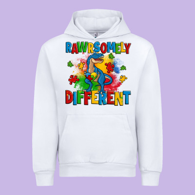 Rawrsomely Different Autism Trex Urban Hoodie Designed By Zillion Design Studio