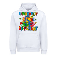 White rawrsomely different autism trex Urban Hoodie - Zillion Design Studio