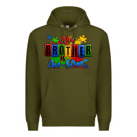 Army Green my brother is ausome autism Premium Hoodie - Zillion Design Studio