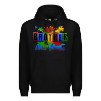 Black my brother is ausome autism Premium Hoodie - Zillion Design Studio