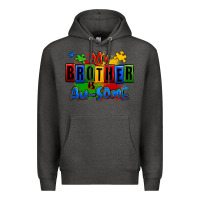 Charcoal Heather my brother is ausome autism Premium Hoodie - Zillion Design Studio