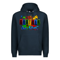 Navy my brother is ausome autism Premium Hoodie - Zillion Design Studio