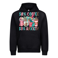 Black 50 coffee 50 anxiety coffee cups Urban Hoodie - Zillion Design Studio