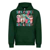 Forest Green 50 coffee 50 anxiety coffee cups Urban Hoodie - Zillion Design Studio