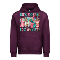Mauve Wine 50 coffee 50 anxiety coffee cups Urban Hoodie - Zillion Design Studio