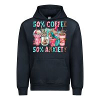 Navy 50 coffee 50 anxiety coffee cups Urban Hoodie - Zillion Design Studio