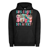 Pigment Black 50 coffee 50 anxiety coffee cups Urban Hoodie - Zillion Design Studio