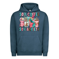 Pigment Midnight Navy 50 coffee 50 anxiety coffee cups Urban Hoodie - Zillion Design Studio