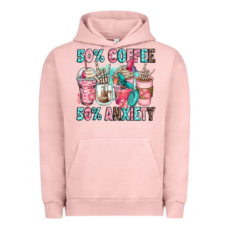 50 Coffee 50 Anxiety Coffee Cups Urban Hoodie by Zillion Design Studio | Teevron