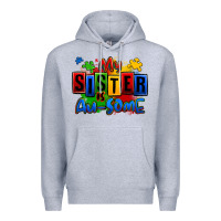 Heather Grey my sister is ausome autism Premium Hoodie - Zillion Design Studio