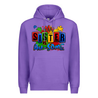 Purple my sister is ausome autism Premium Hoodie - Zillion Design Studio