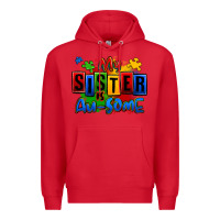 Red my sister is ausome autism Premium Hoodie - Zillion Design Studio