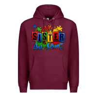 Burgundy my sister is ausome autism Premium Hoodie - Zillion Design Studio