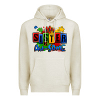 Oatmeal Heather my sister is ausome autism Premium Hoodie - Zillion Design Studio