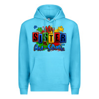Ocean Blue my sister is ausome autism Premium Hoodie - Zillion Design Studio