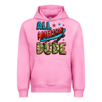 Fuchsia Pink all american dude Urban Hoodie - Zillion Design Studio
