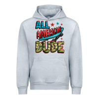 Heather Grey all american dude Urban Hoodie - Zillion Design Studio
