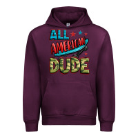 Mauve Wine all american dude Urban Hoodie - Zillion Design Studio
