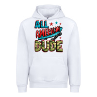White all american dude Urban Hoodie - Zillion Design Studio