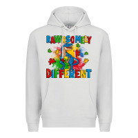 Dove Grey rawrsomely different autism trex Premium Hoodie - Zillion Design Studio