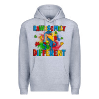 Heather Grey rawrsomely different autism trex Premium Hoodie - Zillion Design Studio