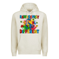 Oatmeal Heather rawrsomely different autism trex Premium Hoodie - Zillion Design Studio