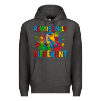 Charcoal Heather rawrsomely different autism trex Premium Hoodie - Zillion Design Studio