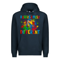 Navy rawrsomely different autism trex Premium Hoodie - Zillion Design Studio