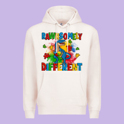 Rawrsomely Different Autism Trex Premium Hoodie Designed By Zillion Design Studio