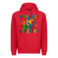 Red rawrsomely different autism trex Premium Hoodie - Zillion Design Studio
