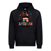 Black all american mama messy bun Urban Hoodie - Zillion Design Studio