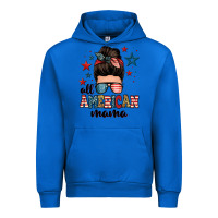 Cobalt all american mama messy bun Urban Hoodie - Zillion Design Studio