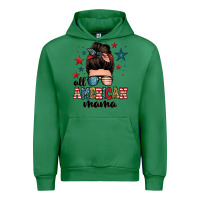 Emerald all american mama messy bun Urban Hoodie - Zillion Design Studio